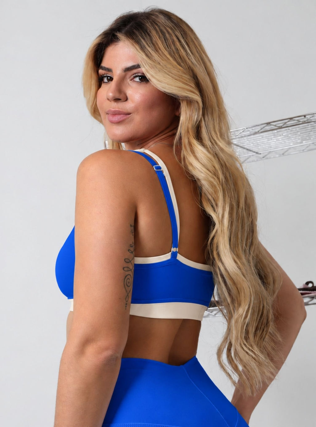 Top Beatriz - Azul Royal com Creme