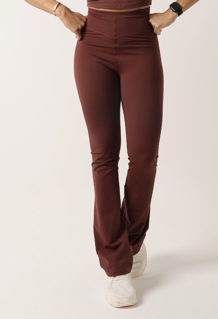 Legging Flare Basic Marrom Escuro