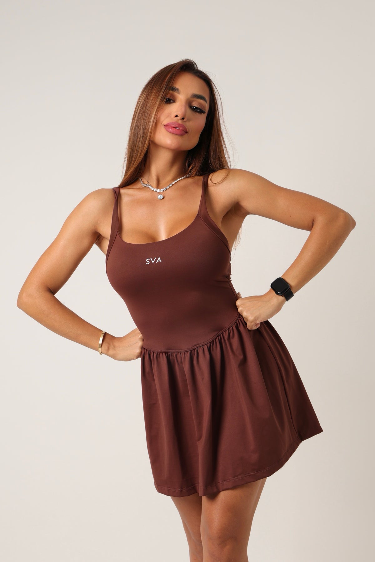 Macaquinho Isabelly Marrom Escuro - moda fitness SVA - look