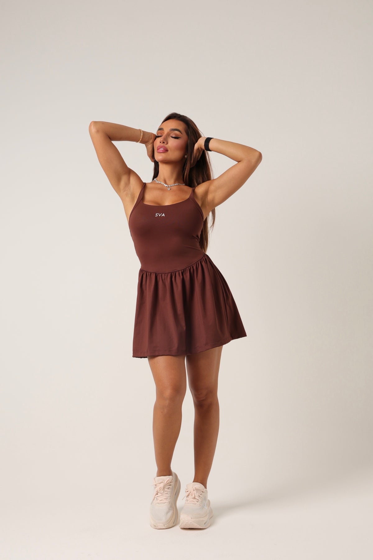Macaquinho Isabelly Marrom Escuro - moda fitness SVA - look