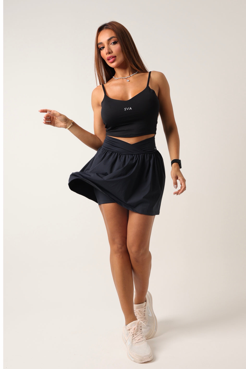 Shorts Saia Dani Preto - moda fitness SVA - look