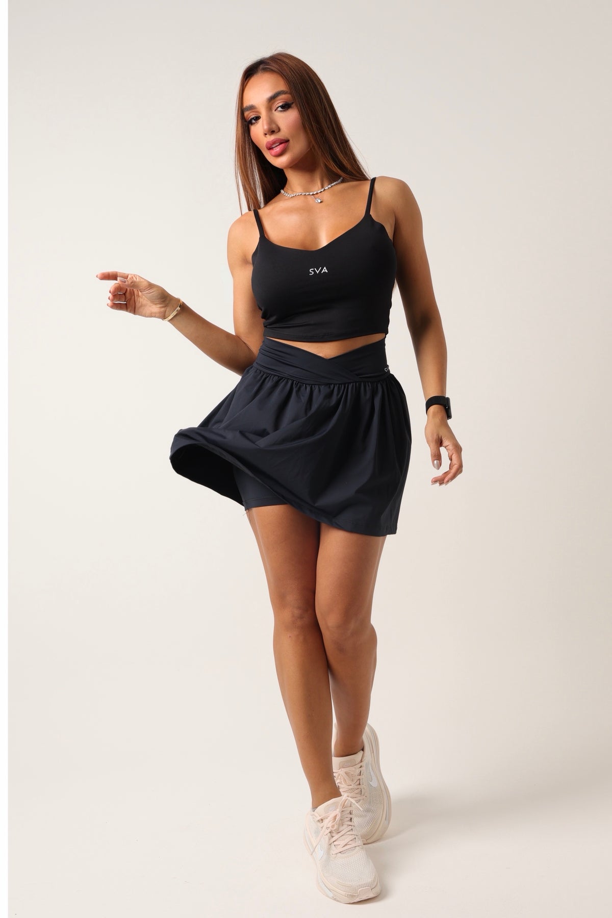 Shorts Saia Dani Preto - moda fitness SVA - look