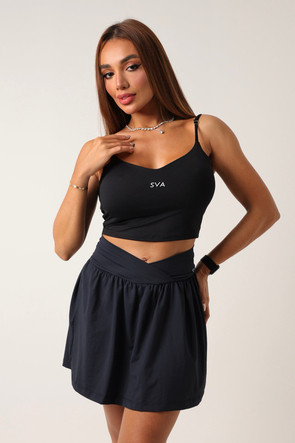 Shorts Saia Dani Preto - moda fitness SVA - look
